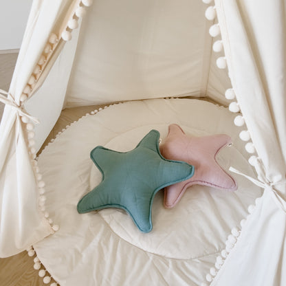 Minicamp Linen Starfish Cushion - Mint