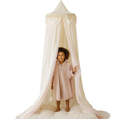 Minicamp Kids Bed Canopy Tulle & Tassels - Cream