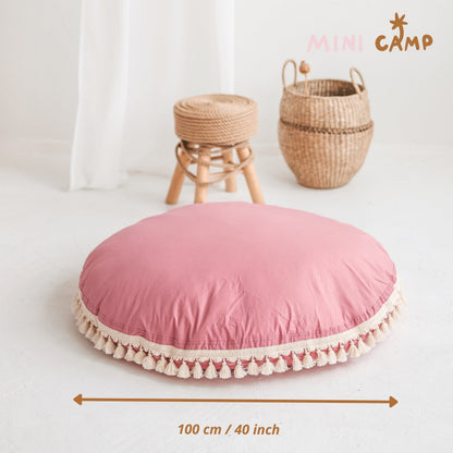 MiniCamp Tassel Floor Cushion - Rose