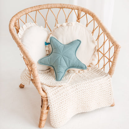 Minicamp Linen Starfish Cushion - Mint