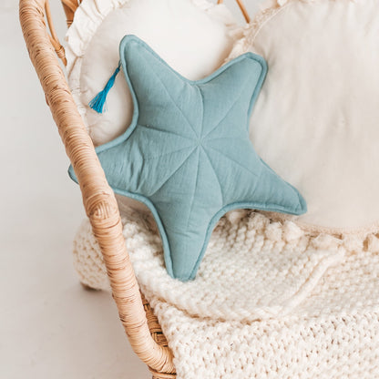 Minicamp Linen Starfish Cushion - Mint