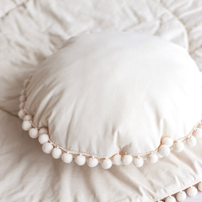MiniCamp PomPom Throw Cushion - Ecru