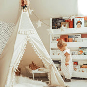 MiniCamp Boho Kids Teepee with Tassels - Ecru