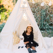 MiniCamp Boho Kids Teepee with Tassels - Ecru