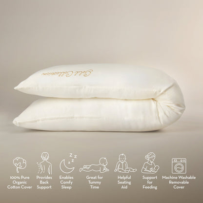 CuddleCo Mother&Baby Organic Cotton 6ft Deluxe Body and Baby Support Pillow