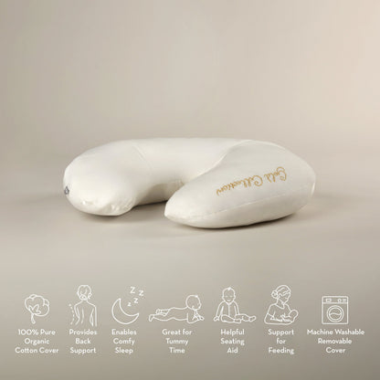 CuddleCo Mother&Baby Organic Cotton Feeding and Infant Support Pillow
