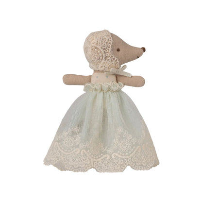 Maileg Baby Mouse in Gown - Mint