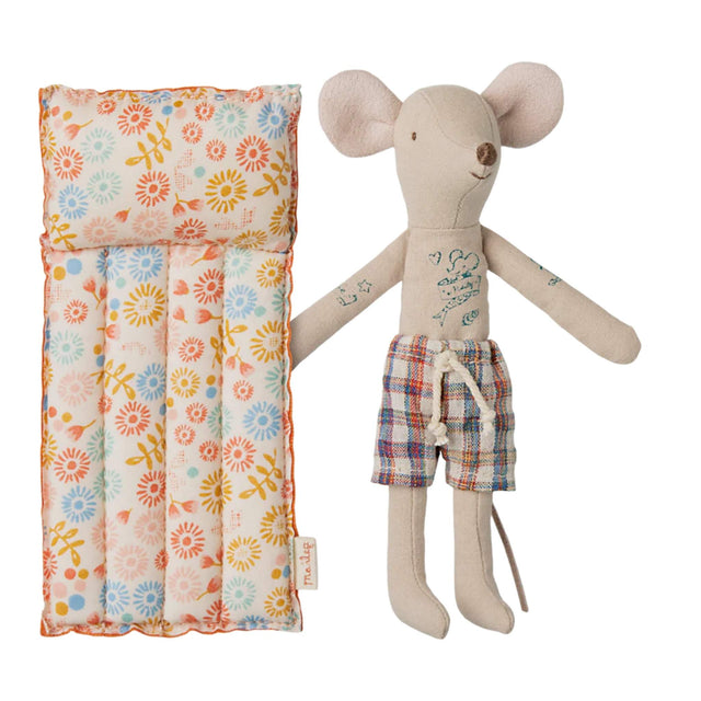 Maileg Dad Beach Mouse with Air Mattress - Flower