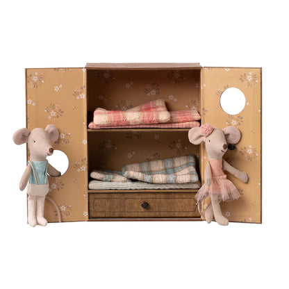 Maileg Little Sister & Brother Ballet Mice In Dance Studio
