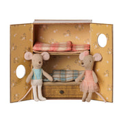 Maileg Little Sister & Brother Ballet Mice In Dance Studio