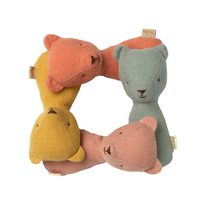 Maileg Lullaby Friends Teddy Rattle - Old Rose