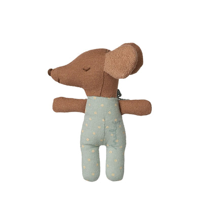 Maileg Sleepy Wakey Baby Mouse In Matchbox - Blue