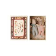 Maileg Twins Baby Mice in Matchbox - Checker