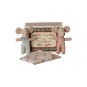 Maileg Twins Baby Mice in Matchbox - Checker