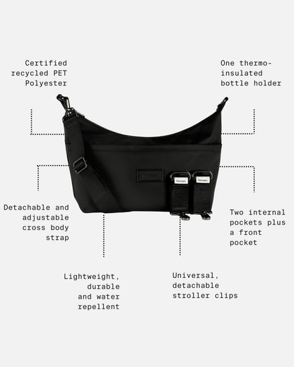 Finnson Fia Eco Stroller Organiser With Stroller Clips - Black