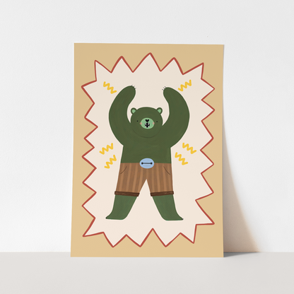Kid of the Village Mighty Cub Superhero Fine Art Print