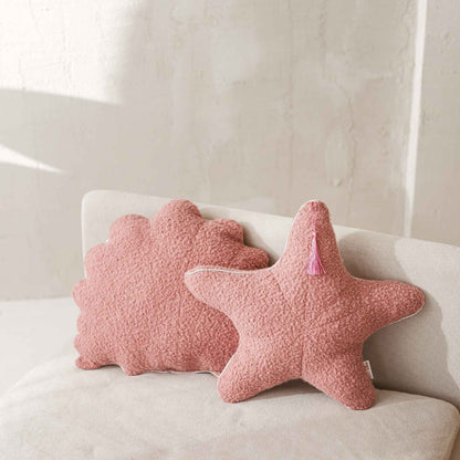 MiniCamp Boucle Seashell & Starfish Cushions - Rose