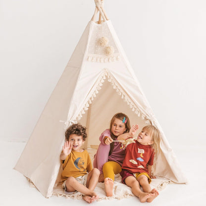 MiniCamp Boho Kids Teepee Tent with Tassels - Extra Large
