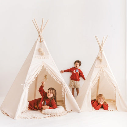 MiniCamp Boho Kids Teepee Tent with Tassels - Extra Large