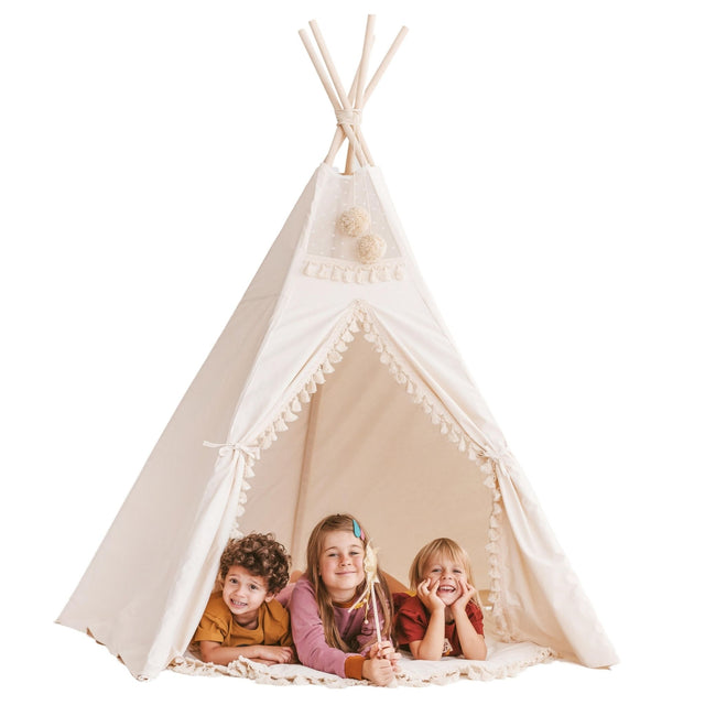 MiniCamp Boho Kids Teepee Tent with Tassels - Extra Large