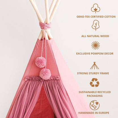 MiniCamp Fairy Play Tent with Tulle in Rose