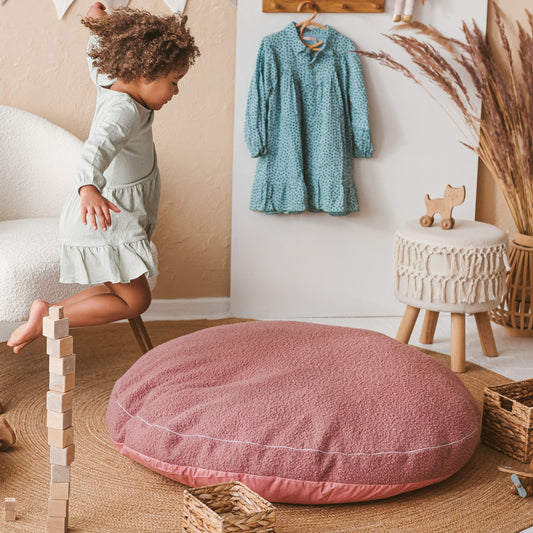 MiniCamp Kids Floor Cushion - Rose Boucle