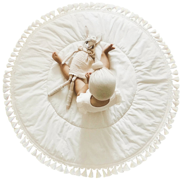 MiniCamp Boho Tassel Playmat - Ecru