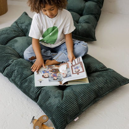 MiniCamp Corduroy Floor Cushion - Petrol Green