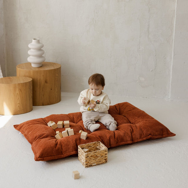 MiniCamp Corduroy Floor Cushion - Terracotta