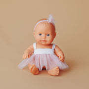 Miniland Caucasian Girl Baby Doll - 21cm