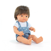 Miniland Caucasian Brown Hair Boy Doll - 38cm