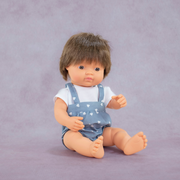 Miniland Caucasian Brown Hair Boy Doll - 38cm