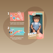Miniland Caucasian Brown Hair Boy Doll - 38cm