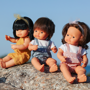 Miniland Caucasian Brown Hair Boy Doll - 38cm