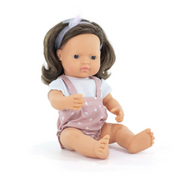 Miniland Caucasian Brown Hair Girl Doll - 38cm