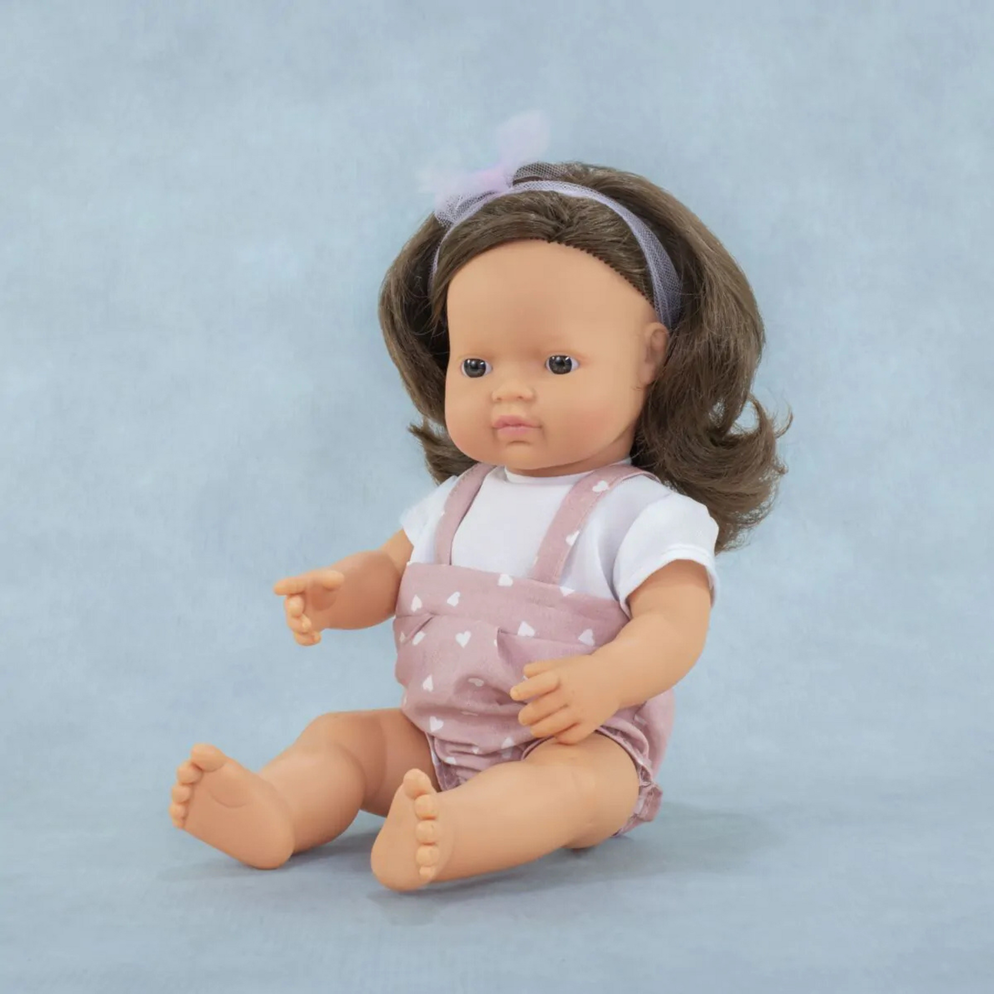 Miniland Caucasian Brown Hair Girl Doll - Main Image
