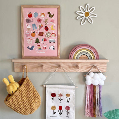 Kid of the Village My Alphabet Fine Art Print - Pink