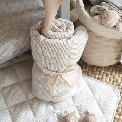 Avery Row Quilted Bedspread - Natural Stripe