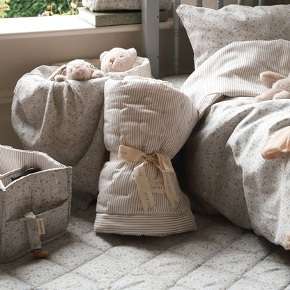 Avery Row Quilted Bedspread - Natural Stripe