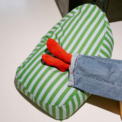 Nobodinoz Bliss Long Beanbag - Green Blue Stripes