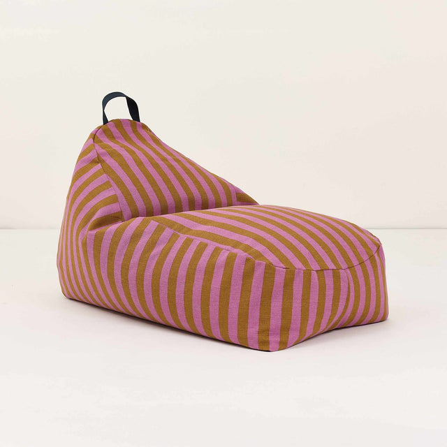 Nobodinoz Bliss Long Beanbag - Pink Curry Stripes