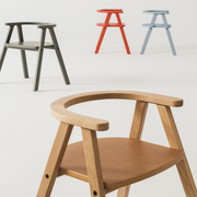 Nobodinoz Growing Green Kid's Chair - Oak