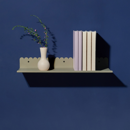 Nobodinoz Lacquered Steel Large Wall Shelf - Green Tea