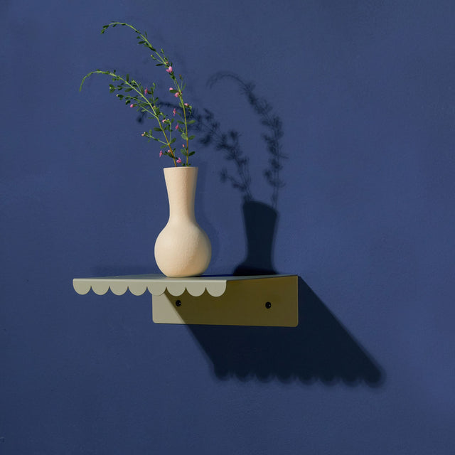 Nobodinoz Lacquered Steel Small Wall Shelf - Green Tea