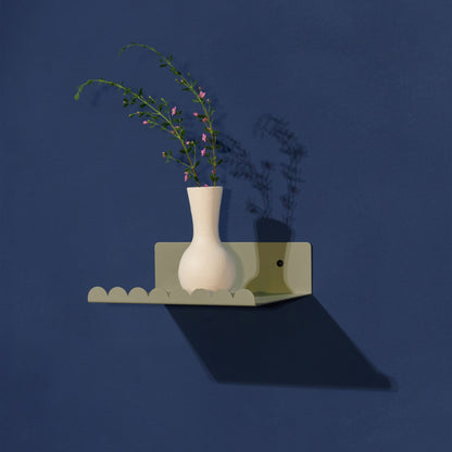 Nobodinoz Lacquered Steel Small Wall Shelf - Green Tea