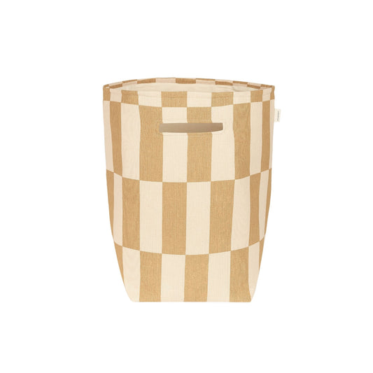 Nobodinoz Large Vibes Storage Basket - Mustard And Sand Tiles