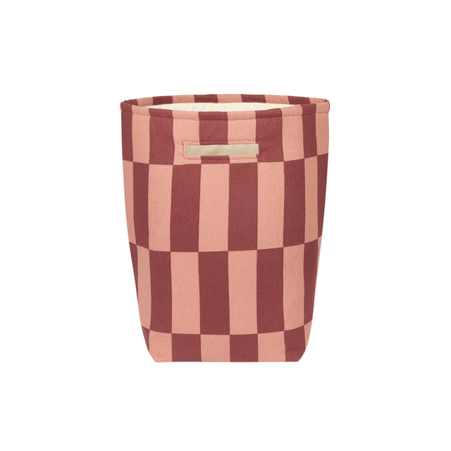 Nobodinoz Large Vibes Storage Basket - Maroon Tiles