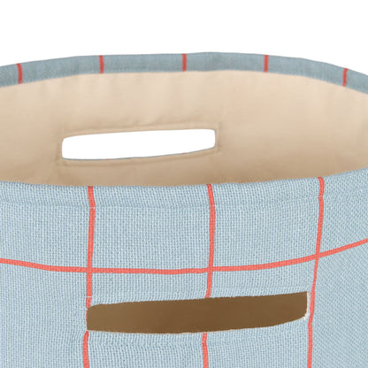 Nobodinoz Vibes Large Storage Basket - Blue Red Grid