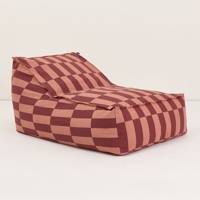 Nobodinoz Vibes Long Adult Beanbag - Maroon Tiles