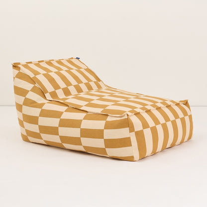 Nobodinoz Vibes Long Beanbag - Mustard And Sand Tiles